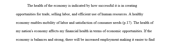 How does the health of the economy affect your financial health