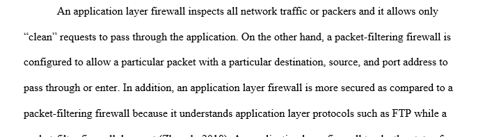 How is an application layer firewall different from a packet-filtering firewall