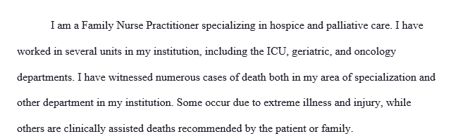 How often do you engage with or witness death in your work