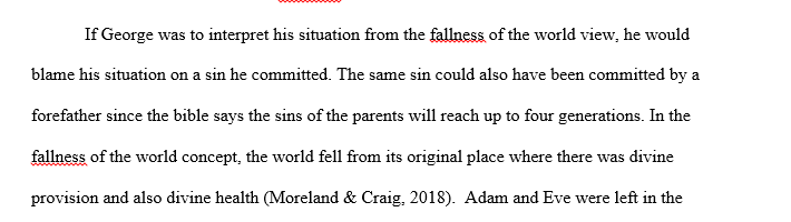 How would George interpret his suffering in light of the Christian narrative