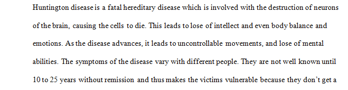 Huntington Disease final report