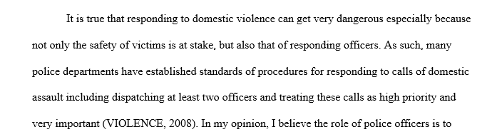 Important role an officer can take when responding to a domestic assault
