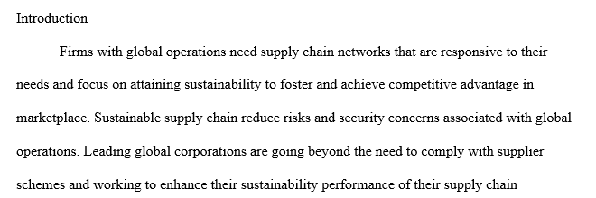 In what two ways does sustainable supply chain present opportunities for firms