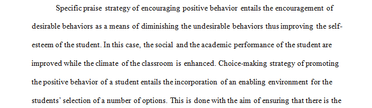 Increasing Positive Student Behavior