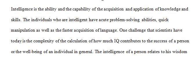 Intelligence