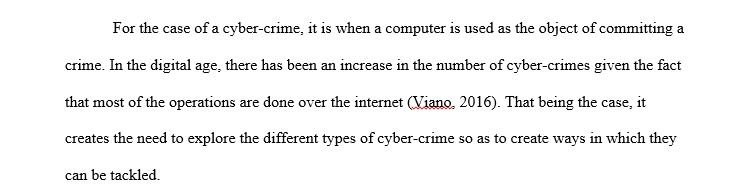 List and describe four types of Cyber crime