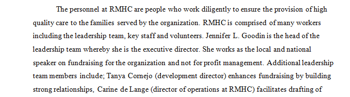 Personnel and responsibilities
