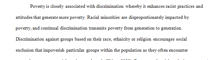 Poverty and Discrimination