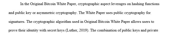 Read the white paper and discuss the cryptographic aspect