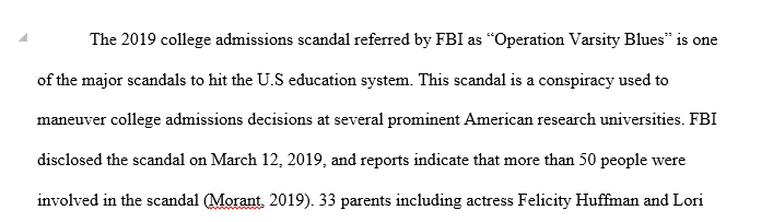 Recent College Admissions scandal