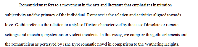 Romanticism, Romance and Gothic Elements