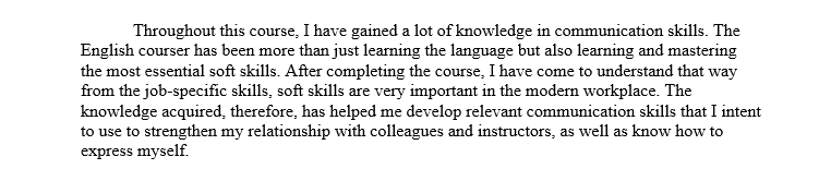 Self reflection on end of English course and becoming a business major