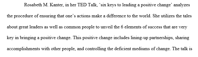 Six keys to leading positive change