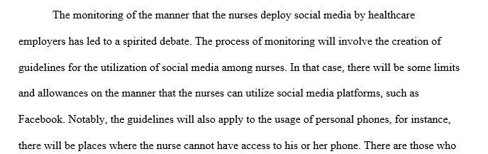 Social media monitoring employers of nurses