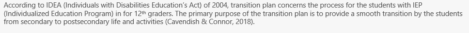 The components and legal requirements of transition planning under IDEA