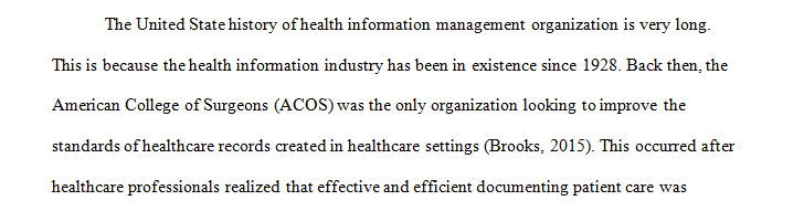 The history of health information management organization