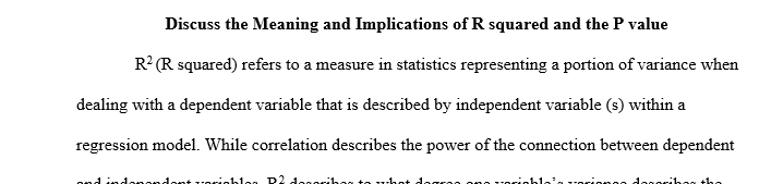 The meaning and implications of R-squared and the P-value