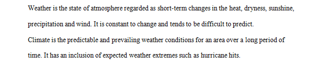 WEATHER OR CLIMATE