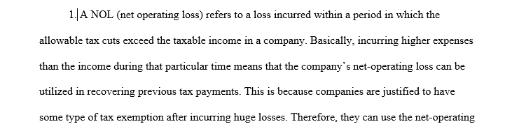 What are the tax implications of a net operating loss