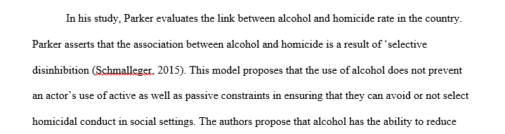 What is the relationship between alcohol consumption and homicide