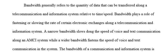 What role does bandwidth play in the successful delivery