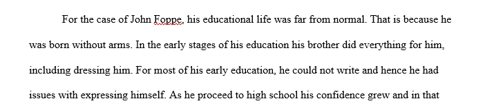 Write about John Foppe’s educational life