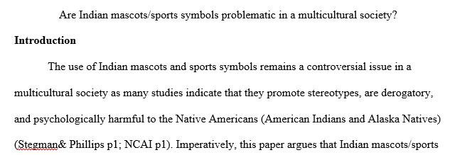 Are Indian mascots/sports symbols problematic in a multicultural society