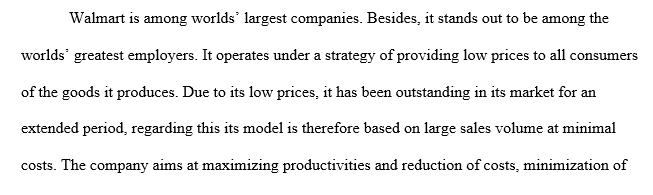 Compare Walmart and Target with regard to their overall business model