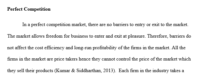 Describe which market structure you would prefer for selling products.