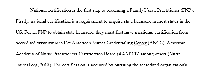 Discuss the significance of national certification