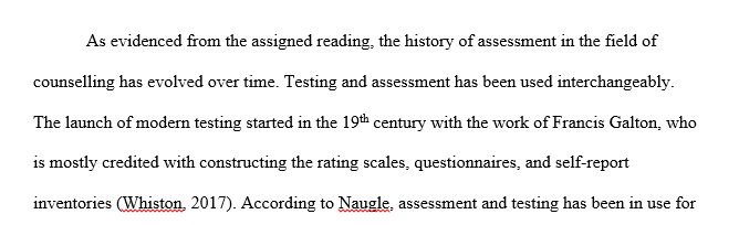 How does assessment help to define a counselor's professional identity