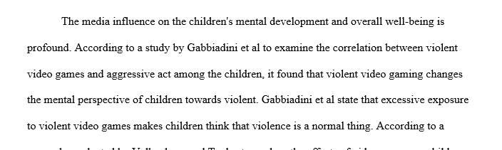 How the media is affecting the mental development and overall well-being of children.