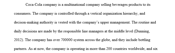 Identify a multinational company and present its current organizational chart
