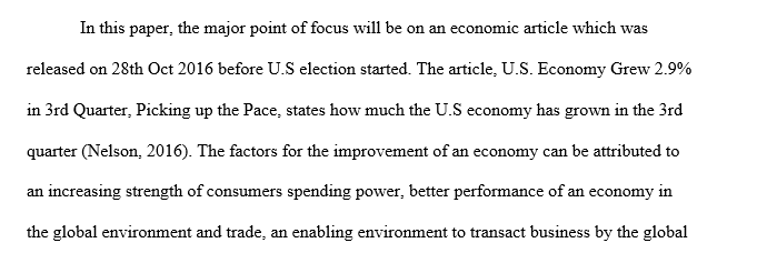 Identify at least four (4) key points of a relevant economic article