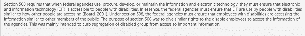 Microsoft® PowerPoint® presentation that explains Section 508 of the Rehabilitation Act of 1973
