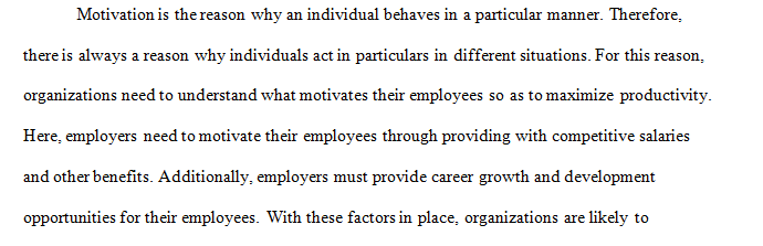 Motivation of Personnel and Practical Reflection