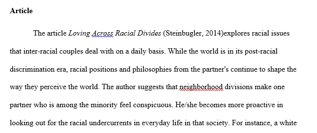 Provide a link to one popular press piece about a past or current interethnic or interracial union