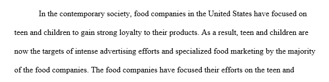The beverage industry in the US has viewed children and adolescents as a major market force