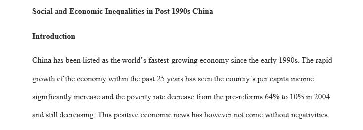 What are the inequalities in 1990s in China