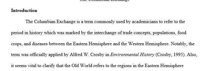 What was meant by the term Columbian Exchange