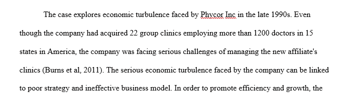 What was phycor’s initial strategy and business model