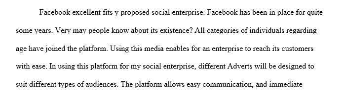 Which social media platform best fits your proposed social enterprise