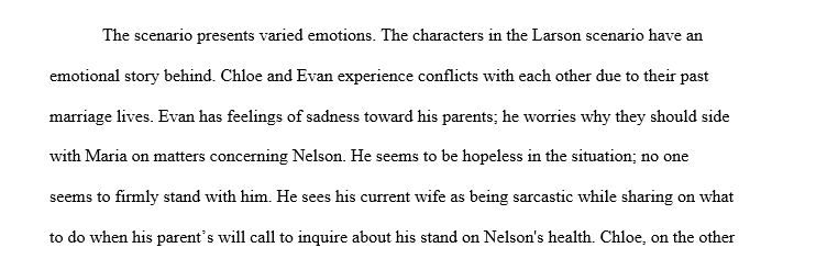 Write an analysis of the emotional issues the scenario presents