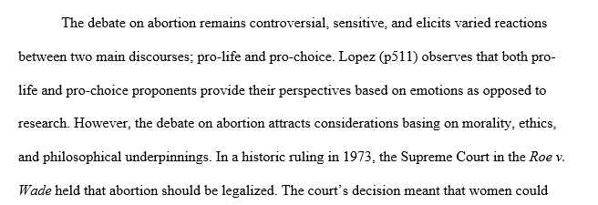 Write an argumentative research paper on Abortion  