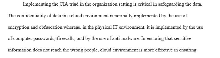 Compare and contrast between the implementation of security pillars