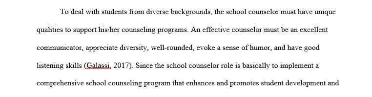 Define leadership and discuss potential leadership contributions the school counselor