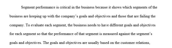 Do you think compensation for senior segment managers should be tied to segment performance