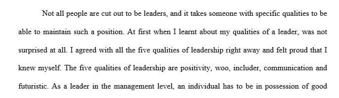 Explain how your top five strengths relate to your leadership style