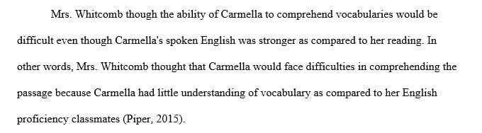 How did Mrs. Whitcomb provide differentiated instruction for Carmella