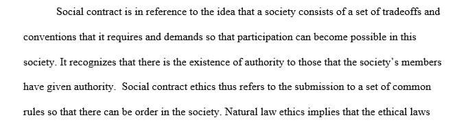 In what ways does Social Contract Ethics differ from Natural Law Ethics